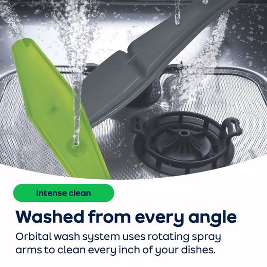 Smeg Universal Fully Integrated Standard Dishwasher - Black - AO Annotation -  Orbital wash system
